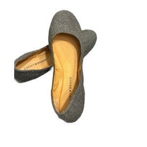 Lucky Brand Emmie Preppy grey wool slip on ballet flats Size 7.5
